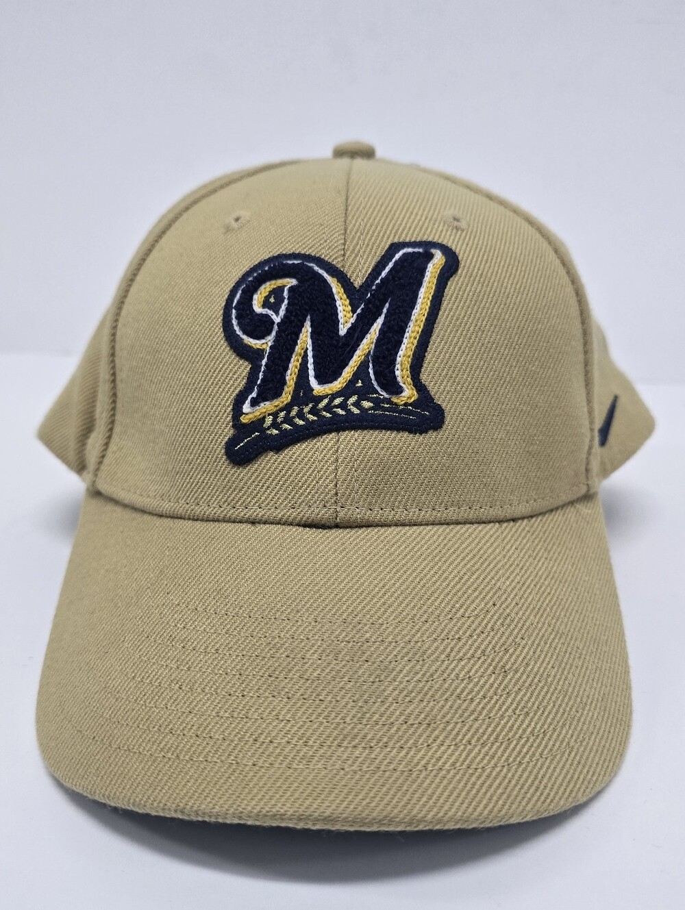 Nike Khaki Milwaukee Brewers Baseball Cap with Navy & Gold Patch